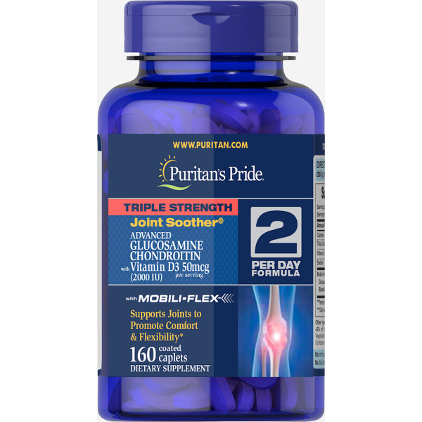 Triple Strength Glucosamine Chondroitin with Vitamin D3 (160 таблетс)