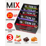 Блок Протеїнових батончиків Protein Bar 33% Асорті із 3х смаків 25шт х 50 г (Без цукру)