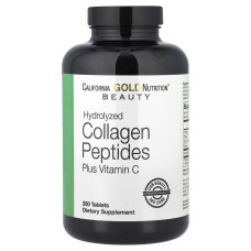 Гідролізований колаген I та III типу + Вітамін С (Hydrolyzed Collagen Peptides + Vitamin C Type I & III) 6000 мг, 250 таблеток