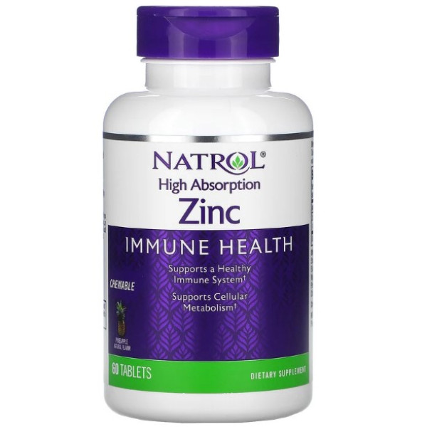Natrol Zinc immune health - 60 жувальних таблеток