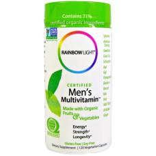 Rainbow Light Certified Men's Multivitamin - 120 вегетаріанських капсул