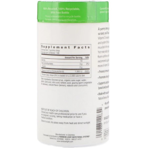 Rainbow Light Sunny Gummies Vitamin D3 1000 IU - 100 жувальних таблеток Rainbow Light Sunny Gummies Vitamin D3 1000 IU - 100 жувальних таблеток