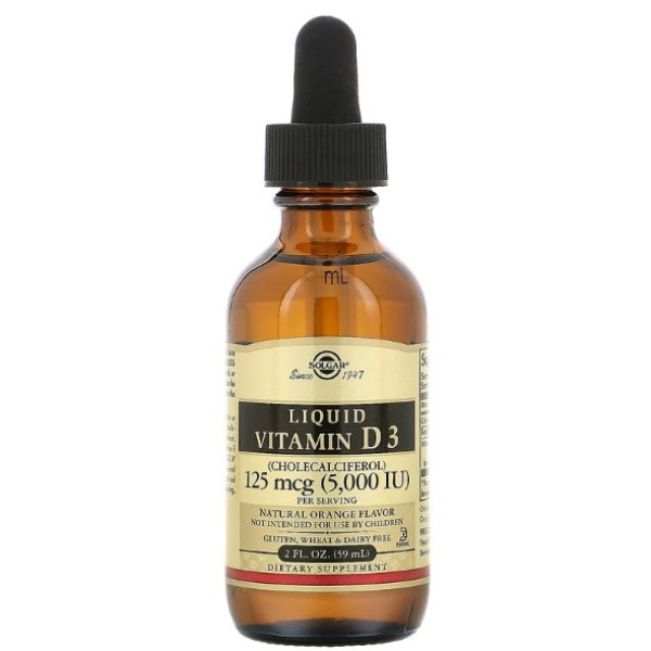 Solgar Liquid Vitamin D3 5,000 IU апельсин - 59 мл