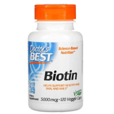 Doctor's BEST Biotin 5,000 mcg 60 вегетаріанських капсул