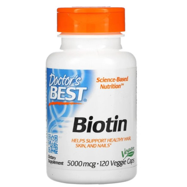 Doctor's BEST Biotin 5,000 mcg 60 вегетаріанських капсул