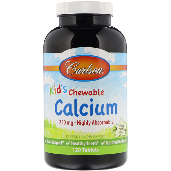 Carlson Labs Kid`s Chewable Calcium 250 mg - 120 таблеток