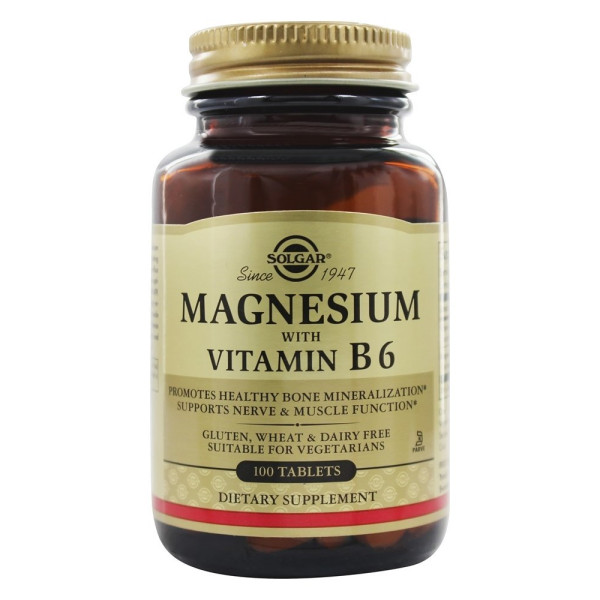 Магний Solgar Magnesium with Vitamin B6 - 100 таблеток