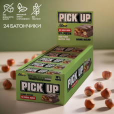 Блок Батончиків FitWin Pick Up Bar Caramel Hazelnut – Карамель та ФУНДУК 45 грам 24 шт (без цукру)
