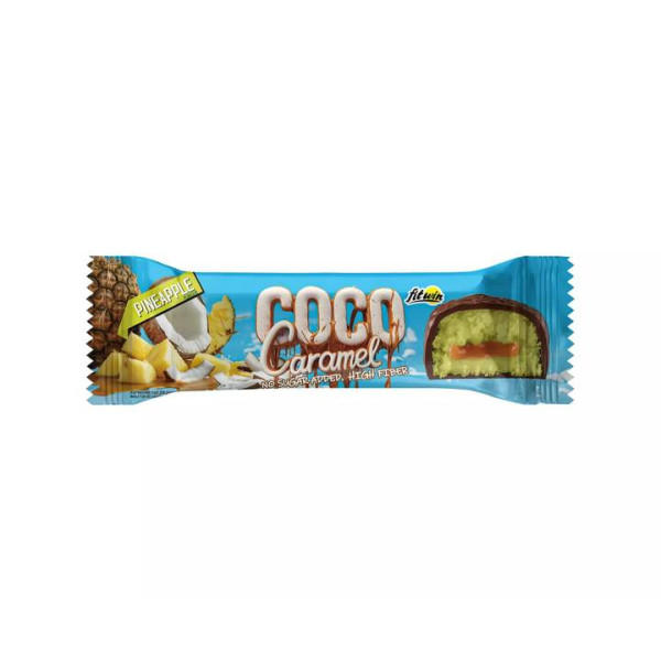 Блок Батончиків FitWin Coco Caramel з начинкою Ананас 40 г по 20 шт (без цукру)