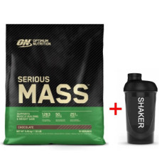 Гейнер із креатином Optimum nutrition Serious Mass (5.4 кг) + Шейкер у подарунок