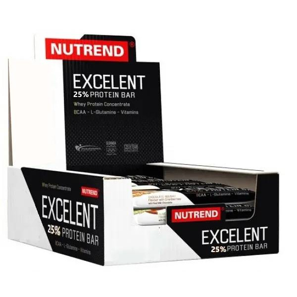 Блок Протеїновых батончик NUTREND EXCELENT PROTEIN BAR 25% 18 шт  85 грам (вкус на выбор)