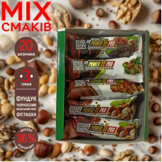 Блок батончиков Power Pro 36% орех (Nutella) MIX  Вкусов 20 шт по 60 грамм