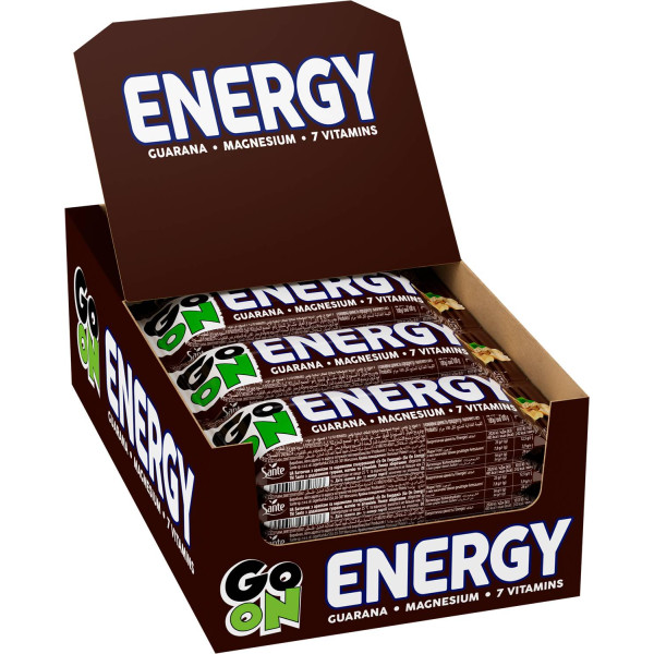 Блок Енергетичних Батончиків Go On Energy Bar, 45 грам - снікерс - 24 шт. + Вітаміни + кофеїн