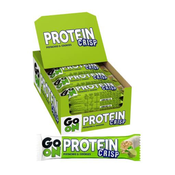 Блок Батончиків Go On Crisp Bar with Фісташка-печиво – 24 шт – 45 грам