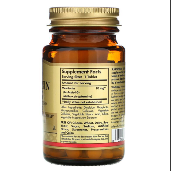 Мелатонін Solgar Melatonin 10 mg (60 таб) солгар
