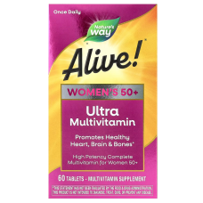 Мультивітаміни 50+ Nature's Way Alive! Once Daily Women's Ultra Potency з активними формами вітамінів 60 таблеток