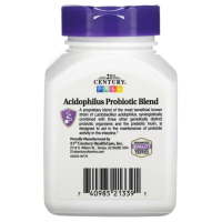 Смесь пробиотиков Ацидофилус 21st Century "Acidophilus Probiotic Blend" пробиотическая смесь 4 штаммов, 1 млрд КОЕ (100 капсул)
