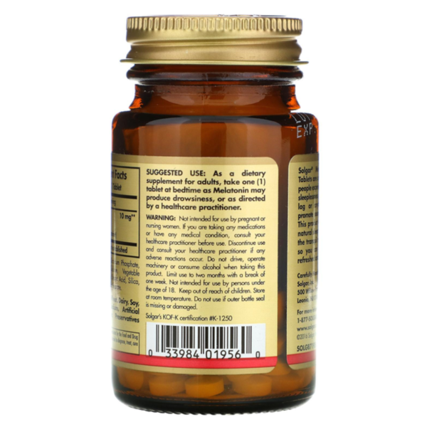 Мелатонін Solgar Melatonin 10 mg (60 таб) солгар