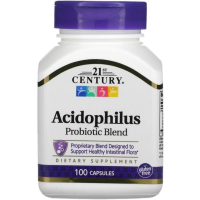 Смесь пробиотиков Ацидофилус 21st Century "Acidophilus Probiotic Blend" пробиотическая смесь 4 штаммов, 1 млрд КОЕ (100 капсул)