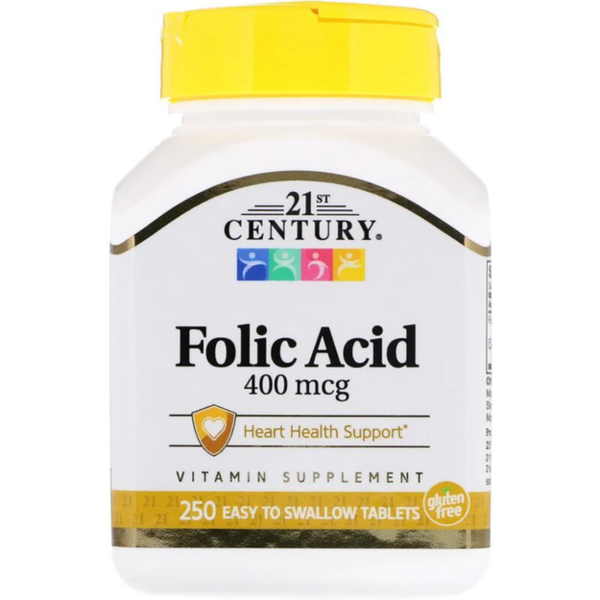 Фолиевая кислота 21st Century "Folic Acid" витамин B9, 400 мкг  250 таблеток