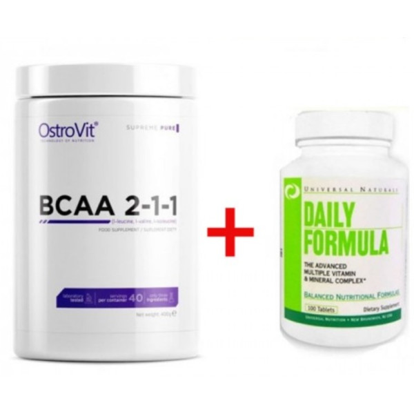 Комплект  Ostrovit BCAA 2-1-1 (400 грамм) + DAILY FORMULA (100 tabs) 