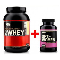 Комплект 100% Gold whey (907 грам) + Opti women (60 капсул)