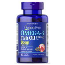 PURITAN'S PRIDE OMEGA-3 FISH OIL 1000 MG PLUS BONE SUPPORT 60 SOFTGELS