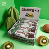 Блок Батончиків FitWin Crunch Bar 25% Ківі та кактус 12шт по 50 грам (без цукру)