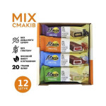 Блок Батончиків FitWin Protein Bar 33%, 12 шт x60 грам MIX смаків (без цукру)