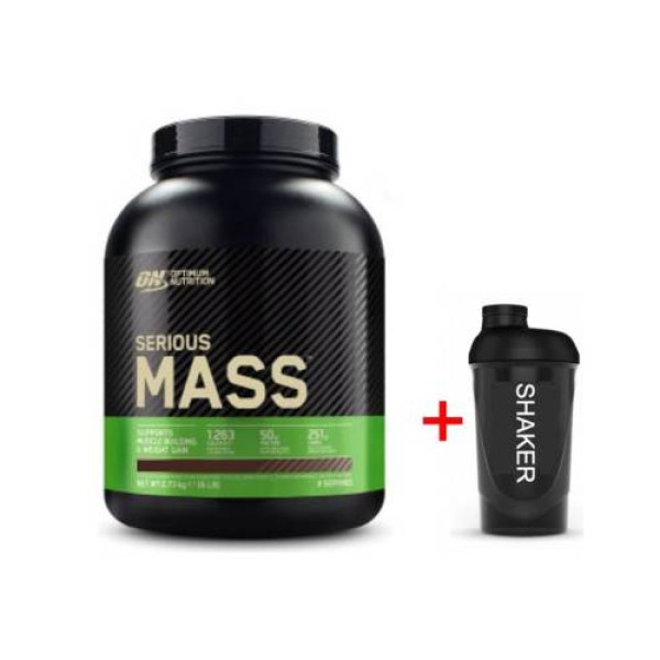 Гейнер із креатином Optimum Nutrition Serious Mass (2.7 кг) Шейкер у подарунок