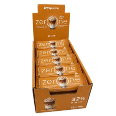 Блок Батончиков Sporter Zero One, 50 грамм Соленая карамель и макьято – 25 штук (Без сахара)