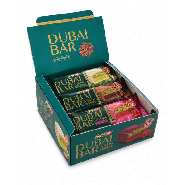 Протеиновый батончик Power Pro Dubai Bar 25% Protein 50g х12шт (без сахара) Микс из 3х вкусов 