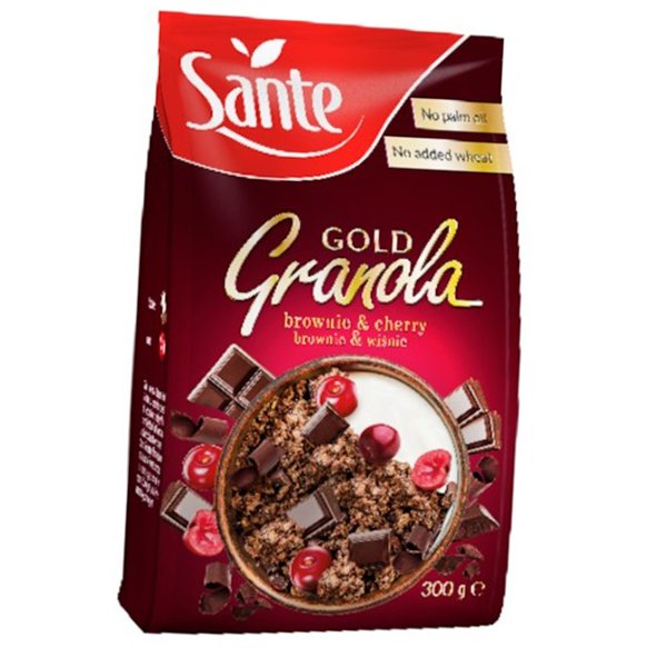 Заменитель питания Гранола, Granola Gold, Sante 300г Брауни-вишня 