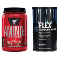 Комплект Амінокислоти BSN - Amino X 1 кг + Для суглобів та зв'язок Animal flex 44 пак