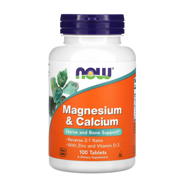 Кальций и магний  NOW Foods Calcium And Magnesium +Zinc + D3 - 100 таблеток