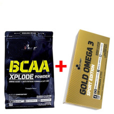 Комплект Olimp BCAA Xplode (1 кг) + Gold Omega Sport Edition (120 капсул)
