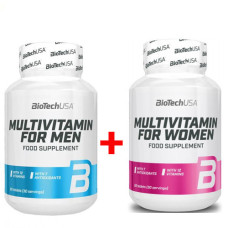 Комплект BiotechUSA Multivitamin for Men 60 таблетс + Multivitamin for Women -60 таблетс (256756)