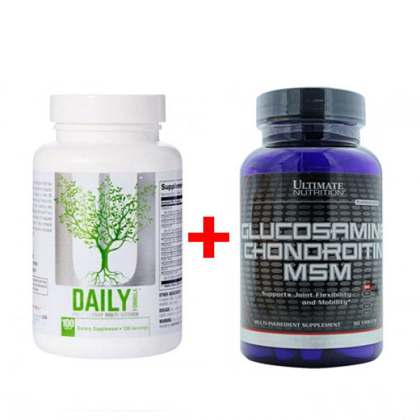 Комплект GLUCOSAMINE & CHONDROITIN, MSM (90 tabs) + DAILY FORMULA (100 tabs)