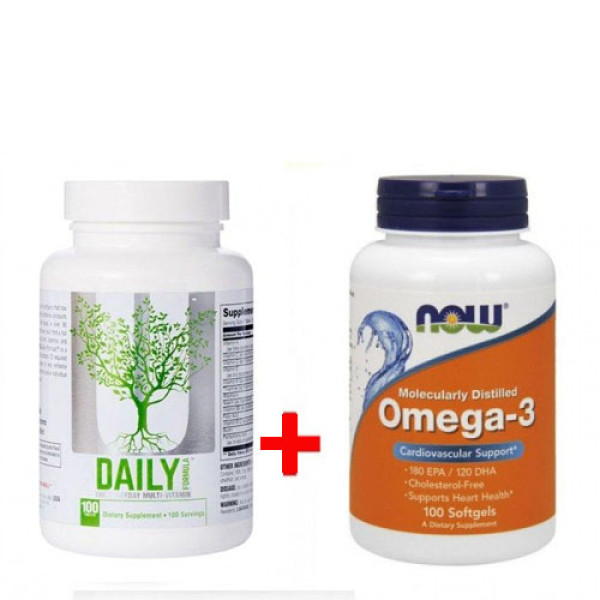 Комплект Universal Daily Formula - 100 таблетс + NOW Omega 3 - 100 капсул (431711)