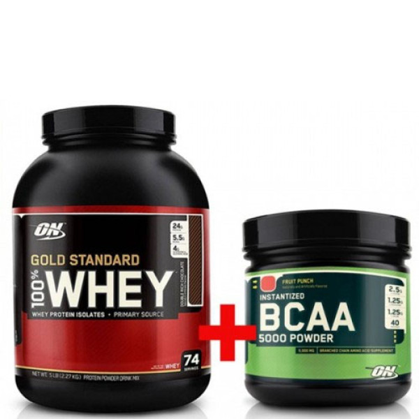 Комплект: Optimum Nutrition Gold whey (2.27 кг) + bcaa 5000 (345 грам)