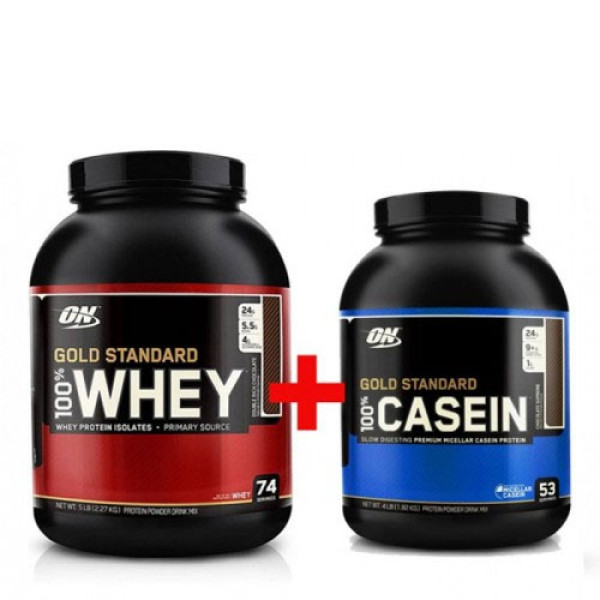 Комплект Whey Gold Standard (2.27 кг) + Casein Gold Standard (1.8 кг) 