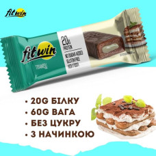 Батончик FitWin Protein Bar 33% 60 грам Тірамісу (без цукру)
