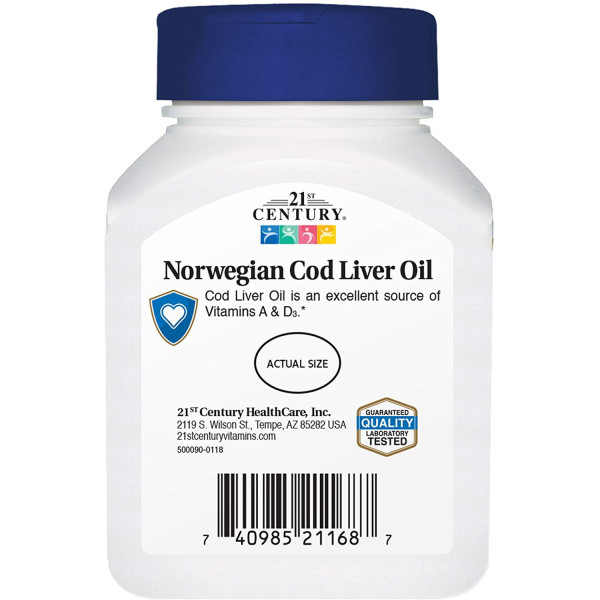21st Century Norwegian Cod Liver Oil 400 mg (110 гелевих капсул)
