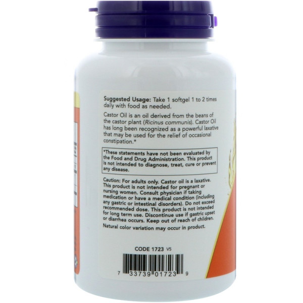 Castor Oil 650 mg Softgels (120 капсул) Castor Oil 650 mg Softgels (120 капсул)