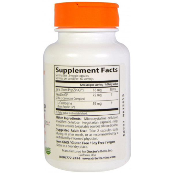 Zinc Carnosine Complex with PepZin Gl (120 капсул) Zinc Carnosine Complex with PepZin Gl (120 капсул)