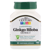 Гинкго Билоба 21st Century Ginkgo Biloba Extract Standardized 60 Veg Caps CEN-21249