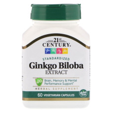 Гинкго Билоба 21st Century Ginkgo Biloba Extract Standardized 60 Veg Caps CEN-21249