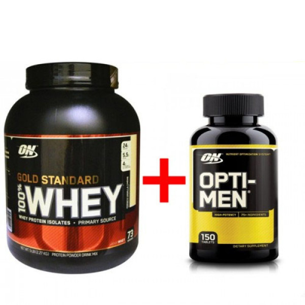 Комплект 100% Gold whey standart 2270 kg + Opti-men 150 tabl