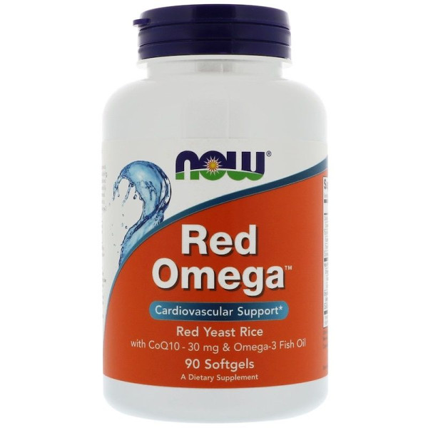 Червоний рис Now Foods омега Q10 Red Omega, 90 гелевих капсул