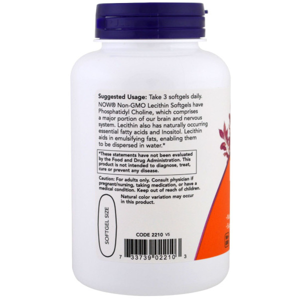 Біодобавка Лецитин NOW foods Lecithin 1200 mg (100 капсул)